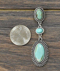 Natural Turquoise Post Earrings Dangles